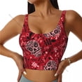 thumbnail image 3 of Women Sexy Sports Vest Halloween Skull Female Streetwear Sport Lingerie Tee Crop Top, 3 of 7