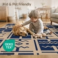 thumbnail image 4 of ODIKA 4'x6' Navy Beige Geometric Diamond Washable Area Rug Southwestern Aztec Inspired Motif With Alternating Stain Resistant, Low Pile, Easy Care for Dorm Room, Small Living, 4 of 7