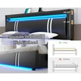 thumbnail image 4 of Faux Leather Bed Frame Queen Size with 4 Drawers & USB Charging Station & LED Light Headboard Footboard, Modern Upholstered Platform Bed, No Box Spring Needed, 4 of 8