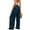 Dark Blue, variant on Wide Leg Pants for Women, Women's Solid Color Elastic Denim Double Pocket Leggings, Fitness and Casual Leggings Cropped Pants, Palazzo Pants