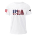 thumbnail image 3 of Men's 4th of July 250th Anniversary USA Flag T Shirts Patriotic Tees Independence Day Tops Casual Crewneck Tshirts Cotton Tees Plus Size Shirts,White,6XL, 3 of 8