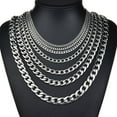 thumbnail image 6 of Silver Cuban Curb Chain Necklace for Men and Women Stainless Steel, 6 of 10