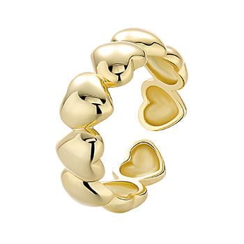 S925 Bague en Argent Sterling Petit Coeurs de Femmes avec Taille Réglable