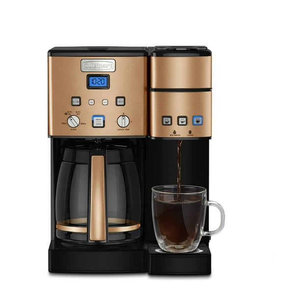 Cuisinart cafetera individual + 12 tazas, ofrece 3 tamaños: 6 onzas, 8 onzas y 10 onzas, acero inoxidable, SS-15CP, cobre