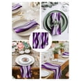 thumbnail image 3 of Purple Striped Ombre Cloth Napkins Set of 4 Reusable Dinner Napkins, Modern Purple Moire Geometric Cocktail Napkin Washable Table Napkins for Wedding/Holiday Party/Baby Shower 20"x20", 3 of 7