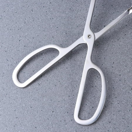 LOLIPPYY 1Pc Stainless Steel Buffet Tongs with Ergonomic Scissors Shape for Kitchen Bbq Barbecue and Food Serving