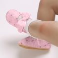 thumbnail image 2 of Xfvqtps Baby Girls Walking Shoes Mary Jane Flower Bowknot Cute Princess Sweet Soft Sole Cloth Infant Shoes Summer New Toddler Sandals Outside Wear Non Slip Breathable Shoes Pink, 2 of 8