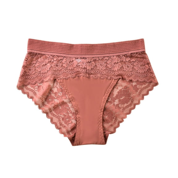 Mgmyaa Women's Plus Size High Waist Breathable Thin Thong Lace Breathable Seamless Underwear