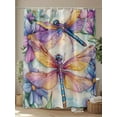 thumbnail image 4 of Fsddascl Botanical Dragonfly Shower Curtain Set - Extra Long 72" x 96" Washable Bathtub Curtain with 12 Hooks, Spring Watercolor Flower Leaf Waterproof Fabric Stall Shower Curtains for Bathroom, 4 of 6