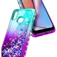 thumbnail image 5 of Nagebee Case for Samsung Galaxy A10s with Tempered Glass Screen Protector (Full Coverage), Sparkle Glitter Flowing Liquid w/Bling Diamond, Girls Cute Phone Case for Galaxy A10s (A107) (Aqua/Purple), 5 of 6