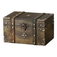 thumbnail image 1 of Caja de almacenamiento vintage, caja rústica para baratijas, caja de recuerdos, cofre del tesoro de madera para sin cerradura de combinación, 1 of 9