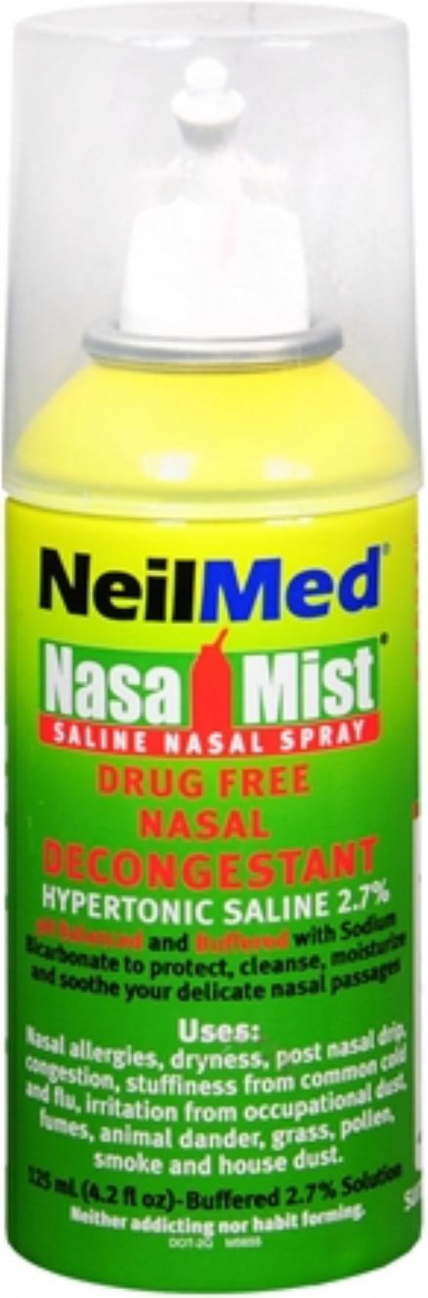 NeilMed Hypertonic NasaMist Saline Spray 4.20 oz (Pack of 2)
