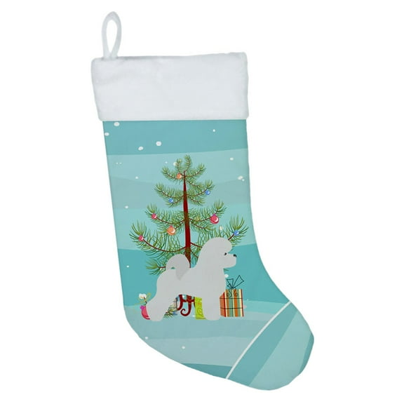 Carolines Treasures BB2963CS Bichon Frise Merry Christmas Tree Christmas Stocking  Large multicolor