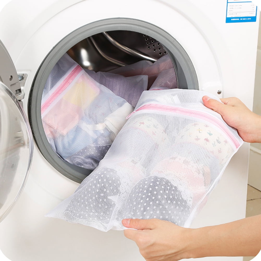 3 x Zipped Laundry Net Washing Bag Mesh Net Wash Bag Bra Socks Underwear Machine 