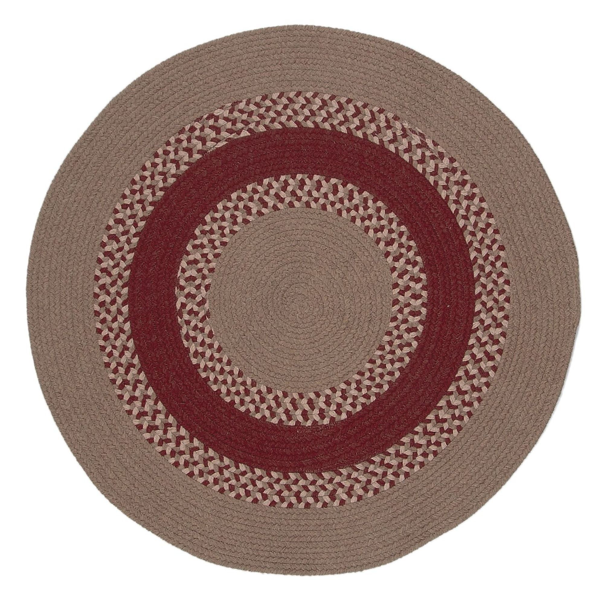 12' Caramel Brown and White Round Wool Area Throw Rug