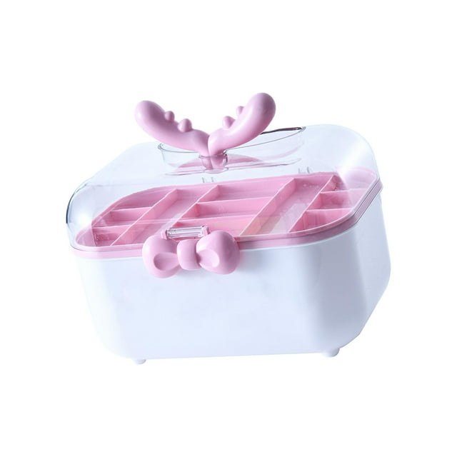 Accesorios para el cabello para niña, caja de almacenamiento, estuche de joyería de tocador, hebilla ajustada, accesorio para el cabello para niña Rosa Macarena Estuche de almacenamiento para tocados