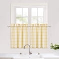 thumbnail image 2 of Haperlare 28"W x 24"L Tier Curtains for Kitchen Window Plaid Gingham Pattern Yarn Dyed Half Window Kitchen Cafe Curtains, Yellow, 2 Panels, 2 of 7