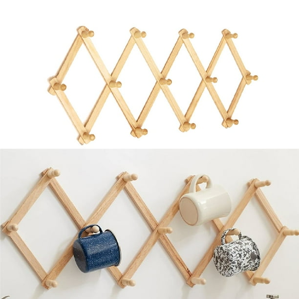 Bomutovy Expandable Coat Rack Wall Mounted, Accordion Wall Hanger, Real