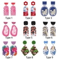 thumbnail image 2 of Fashion Lightweight Colorful Geometric Acrylic Flora Dangle Earrings Irregular Shape Flower Graffiti Temperament  Ear Studs TYPE 8, 2 of 8