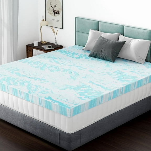 EDX Memory Foam Mattress Topper King, 3 Inch Gel Memory Foam Bed Memory Foam Mattress Topper for King Size Bed