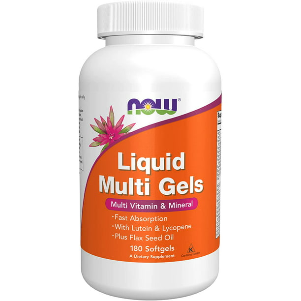 Now Supplements Liquid Multi Gels Multi Vitamin & Meniral, 180 Softgels, 2 Pack