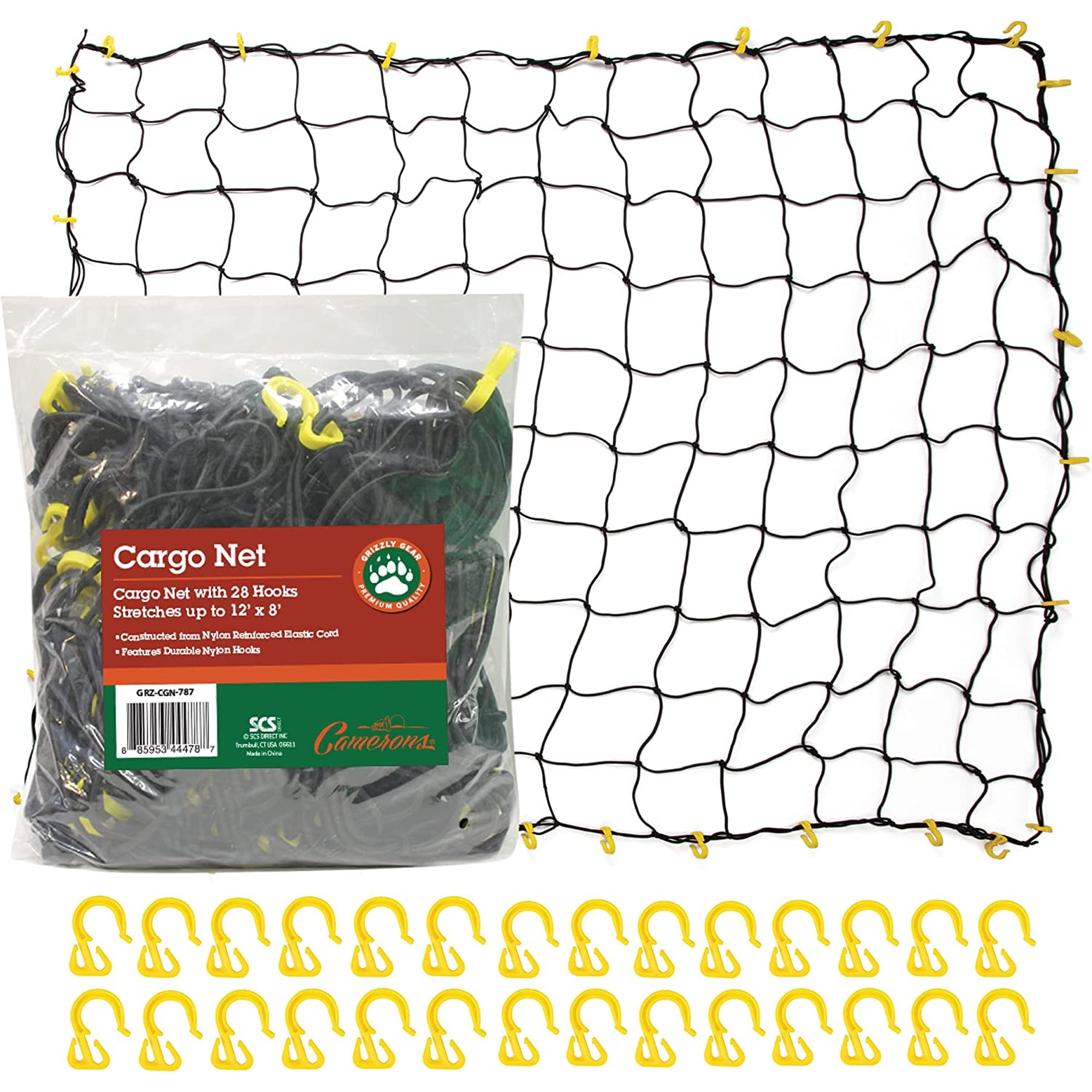 Grizzly Gear Weatherproof Truck Bed Heavy-Duty Hardware Bungee Cargo Net