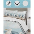 thumbnail image 4 of Quilts Twin Size, Coastal Seagull Soft Comforter Bedding Set for Bed, Summer Beach Ocean Bird Watercolor Lightweight Quilted Bedspread with Pillow Cover(2 Pieces) for All Season, 68x86 Inch, 4 of 6