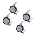 thumbnail image 2 of 4Pcs Caster Rubber Brake Wheels with M10 Thread Stem Furniture Swivel Accessories 2in, 2 of 14