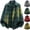 Green, variant on Mens Flannel Plaid Shacket Long Sleeve Button Down Shirt Jacket Overshirt with Chest Pocket for Cozy Fall Winter Layering Daily Wear, Black, M