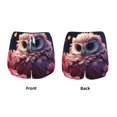 thumbnail image 3 of Gukieu Cute Flower Owl Print Women's Sports Shorts with Drawstring Elastic Waistband for Running, Yoga, Fitness-X-Large, 3 of 7