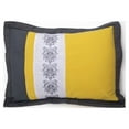 thumbnail image 7 of Legacy Decor 5 Pc Grey, Yellow and White Striped Comforter Set with Embroidered Design, Twin Size, 7 of 7