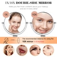 thumbnail image 2 of Espejo de maquillaje AumVum Travel plegable de doble cara con aumento de 10X, 2 of 7