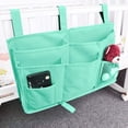 thumbnail image 2 of Bunk Bed Organizer, Bedside Caddy Hanging Bed Organizer Storage Bag 7 Pockets, for College Dorm Rooms Bed, Hospital Bed, Baby Bed Rails, 600D Oxford Cloth (Lake Blue), 2 of 7