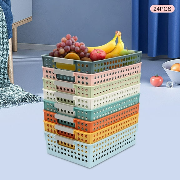 24Pack Classroom Storage Baskets Bins Colorful Plastic Organizer Basket for Home