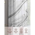 thumbnail image 6 of White Gray Marble Sheer Curtains 72 Inch Length 2 Panels Set, Modern Minimalist Abstract Texture Voile Window Treatment Rod Pocket Curtains Sheers Drapes for Bedroom/Living Room/Kitchen 52"x72"x2, 6 of 7