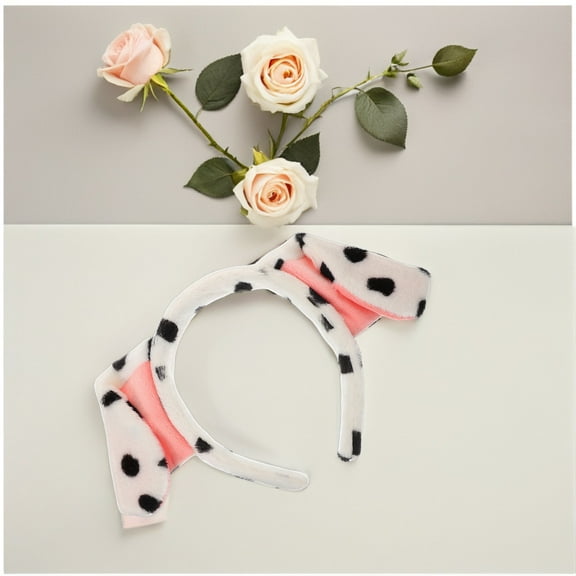 IMIKEYA Dog Headband for Adult and Party White Dalmatian Ears Lightweight Design