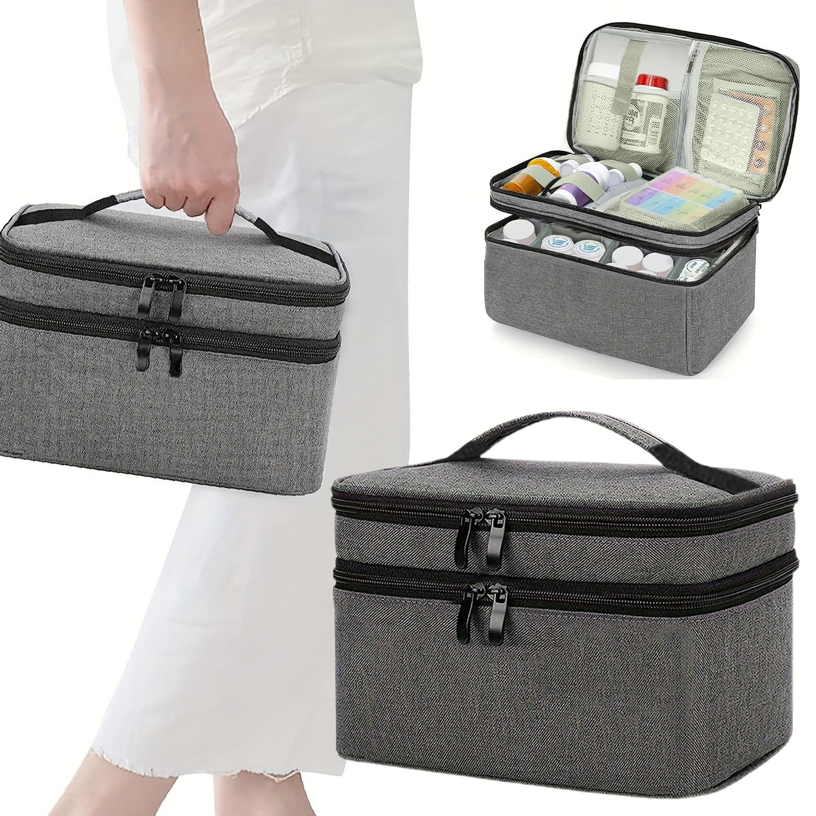 Gnwei Hanging Travel Toiletry Bag for Women and Men, Extra Large Toiletries Bag with Mesh Pockets, Bathroom Cosmetic Bag, Water-resistant Makeup Bag, Holds Full-Size Shampoo