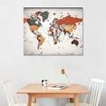 thumbnail image 2 of Awypu  World Map Wall Decoration for Bedroom Office Wall Art Print Pictures Painting Canvas Frame Map Decoration and living room Ready to Hang, 2 of 4