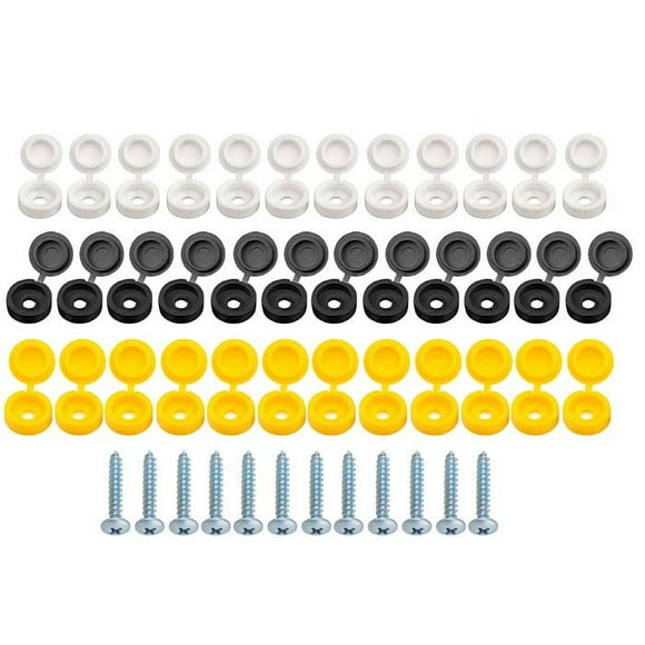 MYG Plate Screws Cap Set for Car Number Plate Decor Vehicle License Plate Fittings