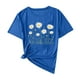 thumbnail image 3 of Camisas de Manga Corta para las Mujeres Moda Casual Impresión Cuello Redondo Suéter Tee Blusas, 3 of 3