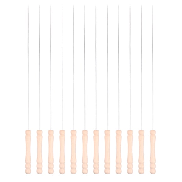 12 brochetas de acero inoxidable para barbacoa, agujas para barbacoa al aire libre
