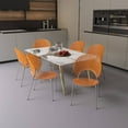 thumbnail image 4 of LeisureMod Opulent Mid-Century Modern Plastic Dining Chair in Chrome Metal Legs Armless Dining Side Chair for Kitchen and Dining Room Set of 2, Amber, 4 of 8