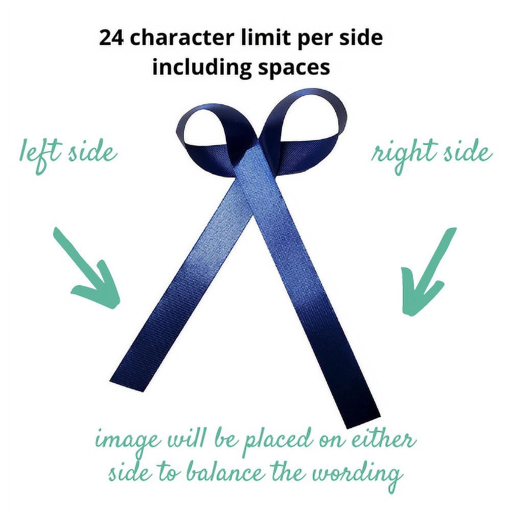 Personalized Ribbons Baby Bridal Shower Wedding Favors Custom Made Royal Blue 25 Bows with Name