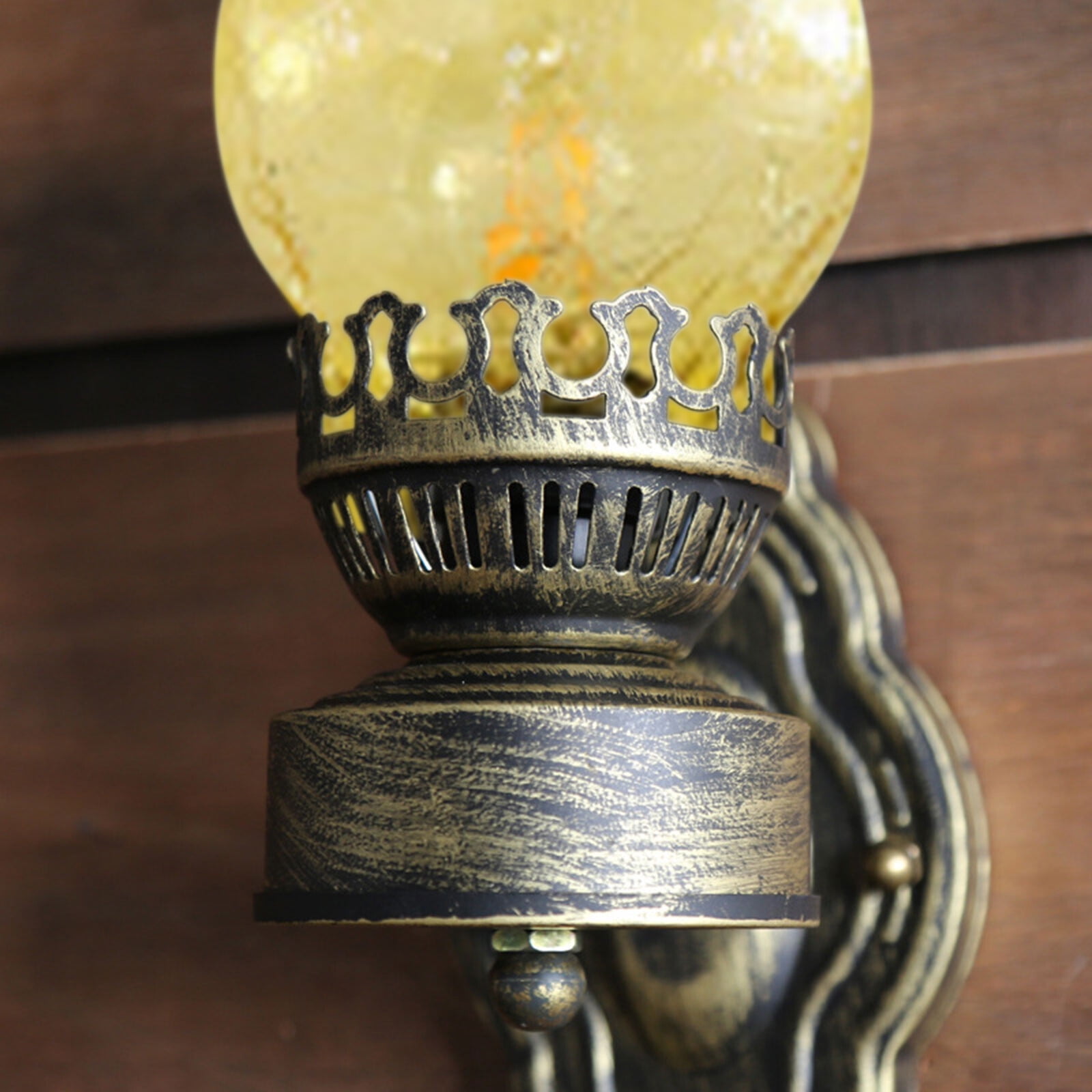 Retro Industrial Petal Shape Farmhouse Rustic Wall Lamp Sconce Glass and Iron Light Fixture for Providing Bright