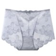 thumbnail image 3 of Bragas de encaje Mujeres Sexy Calzoncillos sin costuras huecos Cintura media Levantamiento de cadera Ropa interior transpirable, Gris plateado, L Kearding AP001201-13B, 3 of 7