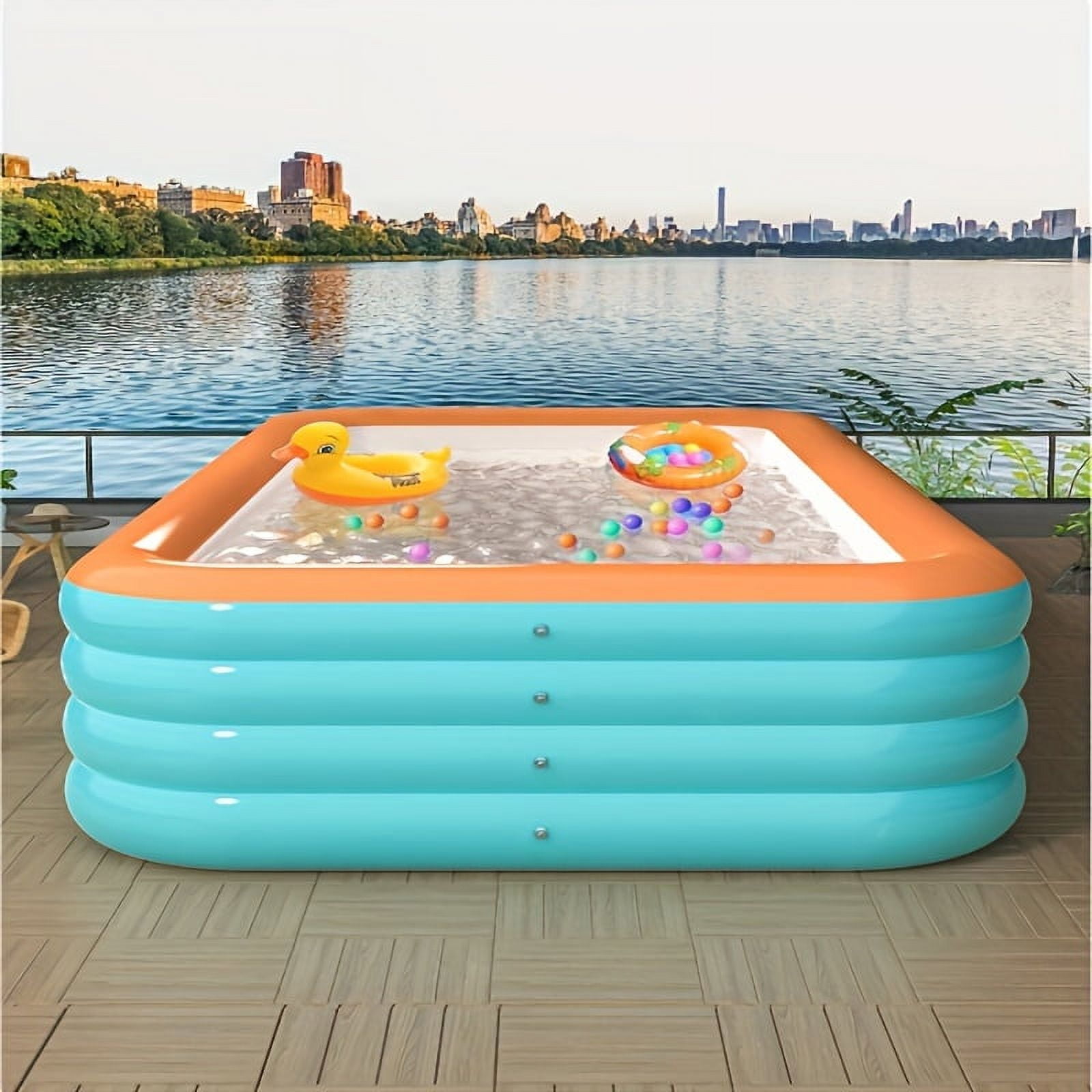 4-Meter Inflatable Household Swimming Pool, Thick PVC, Quick-Open Outdoor Pool for Yard Parties
