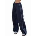 thumbnail image 2 of Pantalones de Paracaídas para Mujer, Pantalones Holgados de Pierna , Pantalones Deportivos con Cintura Elástica Y2K, Pantalones Deportivos, Ropa de Calle Azul Marino XXL, 2 of 9
