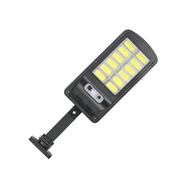 Billuyoard 160 COB Solar LED Farola Impermeable PIR Sensor de movimiento Lámpara de control remoto inteligente 1200W Jardín exterior Luz de pared de Iluminación y accesorios lámpara de 12 rejillas Billuyoard HA005678-01B