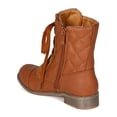 thumbnail image 3 of Nature Breeze Pisa-01 New Women Leatherette Quilted Lace Up Combat Boot, 3 of 5