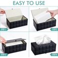 thumbnail image 5 of Rectangular Tissue Box Tissue Dispensers PU Leather Tissue Dispenser for Home Office and Car Decor,Black, 5 of 5